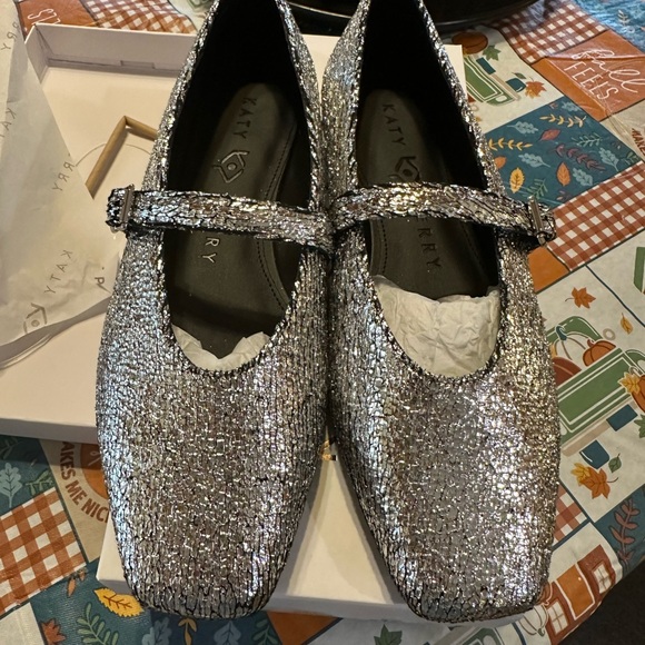 Silver Mary Jane Flats - Picture 2 of 3